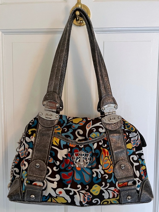 Kathy Van Zeeland Handbags - Vintage Boho Kathy Van Zeeland Floral Crown Satchel Purse Charm Bag